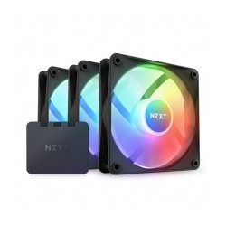 Ventiladores NZXT F120 Core RGB, Kit de 3 Ventiladores 120mm Negros RGB - RF-C12TF-B1