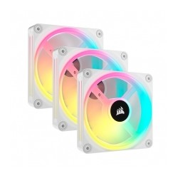 Ventiladores Corsair QX120 RGB, Magneticos, Kit de 3 Ventiladores 120mm Blancos RGB - CO-9051006-WW