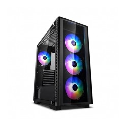 Gabinete DeepCool Matrexx 50 ADD-RGB 4F Black, Midtower, incluye 4 ventiladores A-RGB, Cristal templado, Mini-ITX / Micro-ATX / 