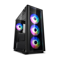 Gabinete DeepCool Matrexx 50 ADD-RGB 4F Black, Midtower, incluye 4 ventiladores A-RGB, Cristal templado, Mini-ITX / Micro-ATX / 