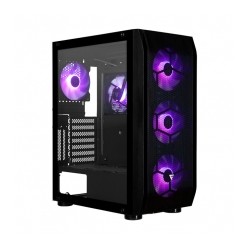 Gabinete GameFactor CSG400, Cristal Templado, ATX, Micro-ATX, Mini-ITX, 5 Ventiladores ARGB - CSG400