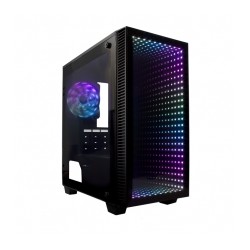 Gabinete GameFactor CSG560, Micro-ATX, ARGB, Vidrio Templado, Panel frontal Infinity