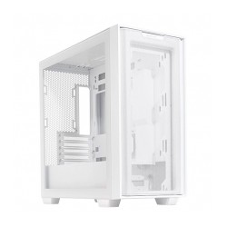 Gabinete Asus A21 White, Micro-ATX, Panel de vidrio templado, Malla Frontal, Compatible con Back Connect - A21-ASUS-WHITE