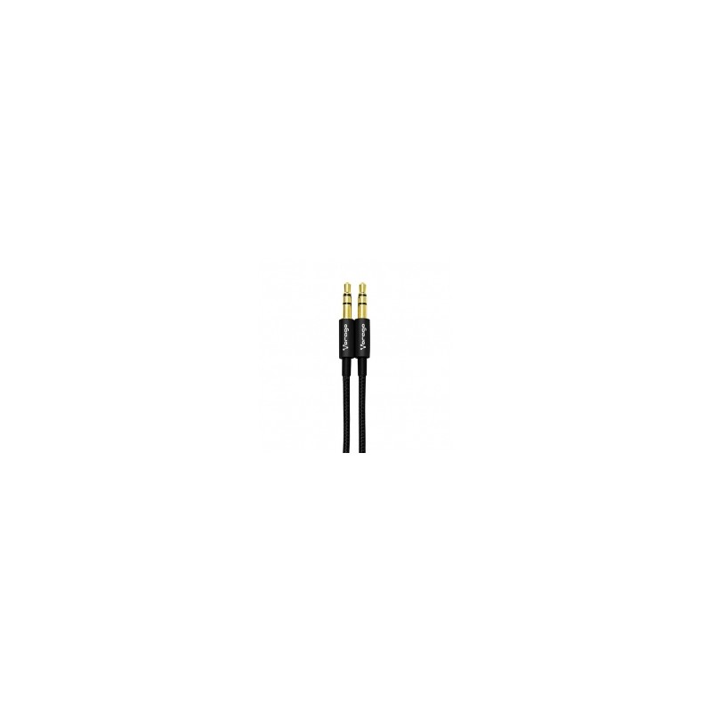 Cable Vorago 3.5 a 3.5 Negro 1 Metro - CAB-115