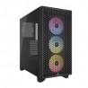 Gabinete Corsair 3000D Airflow RGB | iCUE | Negro | RGB | Cristal Templado | 3 Ventiladores AR120 RGB | ATX - CC-9011255-WW