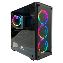 Gabinete Redragon Wheel Jack, Mid Tower, Incluye 3 ventiladores RGB, ATX / Micro-ATX / Mini-ITX , Cristal Templado , Filtro Anti