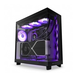 Gabinete NZXT H6 Flow RGB Negro, ATX, Cristal Templado, 3 Ventiladores RGB - CC-H61FB-R1