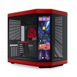 Gabinete Hyte Y70, Pantalla Touchscreen 4k/60Hz, Midtower, E-ATX, Negro con Rojo - CS-HYTE-Y70-BR-L