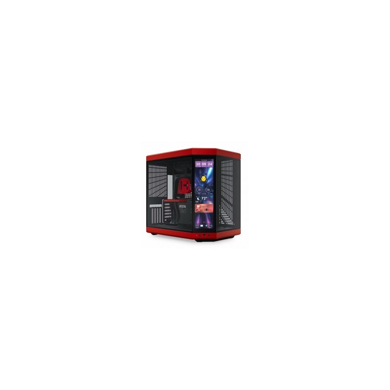 Gabinete Hyte Y70, Pantalla Touchscreen 4k/60Hz, Midtower, E-ATX, Negro con Rojo - CS-HYTE-Y70-BR-L