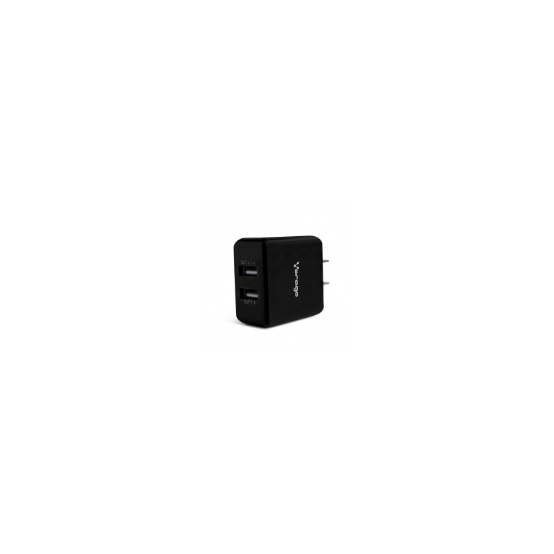 Cargador Universal Vorago 2 Puertos USB 2.0 para pared - AU-106-V2-BK