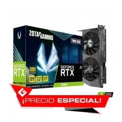 Tarjeta de video Nvidia Zotac Gaming Geforce RTX 3060 Twin Edge, 12GB GDDR6 LHR - ZT-A30600E-10M