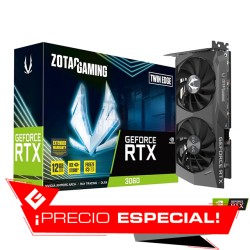 Tarjeta de video Nvidia Zotac Gaming Geforce RTX 3060 Twin Edge, 12GB GDDR6 LHR - ZT-A30600E-10M