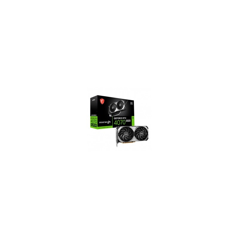 Tarjeta de video Nvidia MSI GeForce RTX 4070 Super Ventus 2X Black 12G OC, DLSS 3, RAY TRACING, REFLEX, STUDIO, GDDR6X, 912-V513