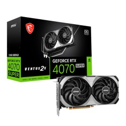 Tarjeta de video Nvidia MSI GeForce RTX 4070 Super Ventus 2X Black 12G OC, DLSS 3, RAY TRACING, REFLEX, STUDIO, GDDR6X, 912-V513