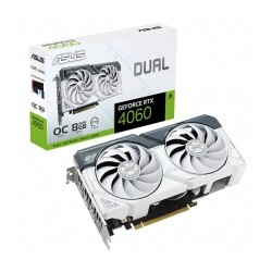 Tarjeta de Video Nvidia Asus Dual GeForce RTX 4060 White OC, 2 Ventiladores, 8GB GDDR6, OC, PCIe 4.0, Ray Tracing, Nvidia DLSS 3