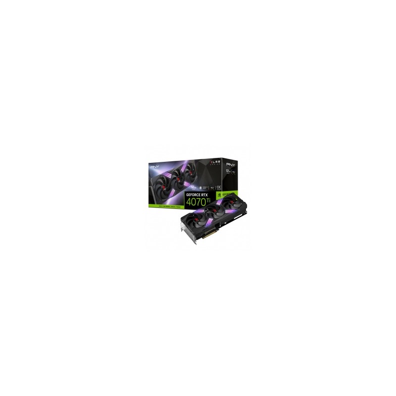 Tarjeta de video Nvidia PNY GeForce RTX 4070 TI 12GB XLR8 Gaming VERTO EPIC-X RGB Overclocked Triple Fan DLSS 3 GDDR6X - VCG4070