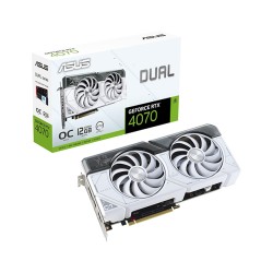 Tarjeta de Video Nvidia Asus Dual GeForce RTX 4070 White OC, 2 Ventiladores, 12GB GDDR6X, OC, PCIe 4.0, Nvidia DLSS 3 - DUAL-RTX