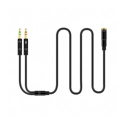 Adaptador Anna Tosani Cable de Audio, 3.5mm Cables de Conector Jack 2 Hombre a 1 Mujer para Micrófono, Audio, MP3, Reproductor, 