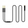 Adaptador Anna Tosani Cable de Audio, 3.5mm Cables de Conector Jack 2 Hombre a 1 Mujer para Micrófono, Audio, MP3, Reproductor, 