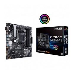 Tarjeta Madre Asus Prime B450M-A II, Micro ATX, AM4, DDR4 4400Mhz OC, M.2, Aura Sync