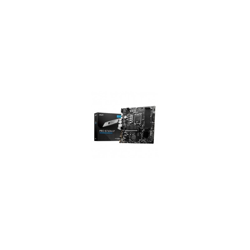 Tarjeta Madre MSI PRO B760M-P, Micro-ATX, 12th, 13th & 14th Gen Intel, LGA 1700 DDR5 6800Mhz, PCIe 4.0, USB 3.2 - 911-7E02-011