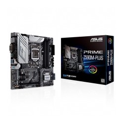 Tarjeta Madre Asus Prime Z590M-Plus, 10-11 Gen Intel, DDR4 5133Mhz OC, Micro-ATX, Triple M.2, Aura Sync