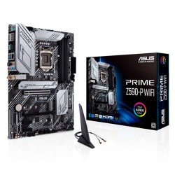 Tarjeta Madre Asus Prime Z590-P WIFI, 10-11 Gen Intel, DDR4 5133Mhz OC, ATX, Triple M.2, Aura Sync