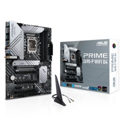 Tarjeta Madre Asus Prime Z690-P WIFI D4, ATX, 12th Gen Intel, LGA1700, DDR4 5333Mhz OC, 3x M.2, Thunderbolt 4, Aura Sync