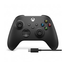 Control Inalámbrico Xbox Carbon Black + Cable USB-C | Xbox Series X|S | Xbox One | PC | Android | iOS