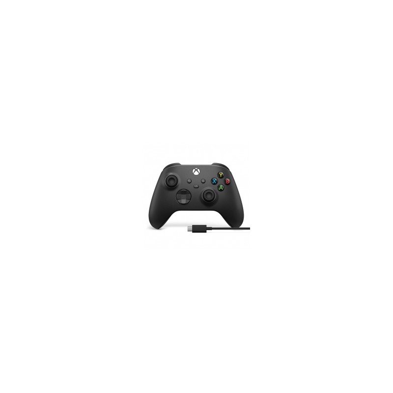 Control Inalámbrico Xbox Carbon Black + Cable USB-C | Xbox Series X|S | Xbox One | PC | Android | iOS