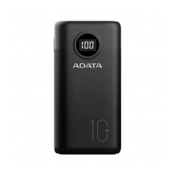 Power Bank Adata P10000QCD Negro | 10000 mAh | Carga rápida | Hasta 3 dispositivos a la vez - AP10000QCD-DGT-CBK