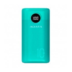 Power Bank Adata P10000QCD Verde, 10000 mAh, Carga rapida, Hasta 3 dispositivos a la vez - AP10000QCD-DGT-CGN