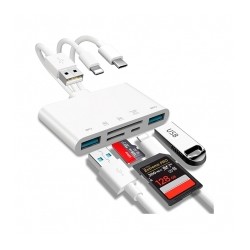 Lector de Tarjetas de Memoria JOOPSHE 5 en 1, adaptador OTG USB y lector de tarjetas SD para Phone/Pad, dispositivos USB C y USB