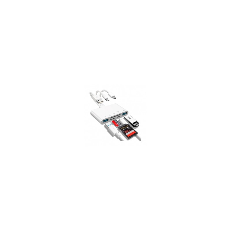 Lector de Tarjetas de Memoria JOOPSHE 5 en 1, adaptador OTG USB y lector de tarjetas SD para Phone/Pad, dispositivos USB C y USB
