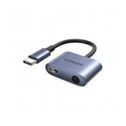 Adaptador UGREEN USB C a Jack 3.5 mm y 60W Cargador Carga Rápida - 60164