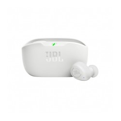 Audifonos JBL Vibe Buds Blancos, Bluetooth 5.2, Deep Bass, 32 Horas, Micrófono, Resistente a Agua y Polvo IP54 - JBLVBUDSWHTAM