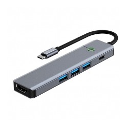 Hub WTDD USB C 5 en 1, Adaptador Multipuerto USB C con 3 Puertos USB 3.0, HDMI, Compatible con MacBook Pro, XPS y Más Dispositiv