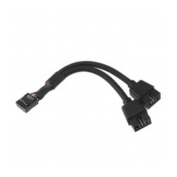 Cable divisor de USB 2.0, 15 cm, Trenzado, Nylon - 650-EN