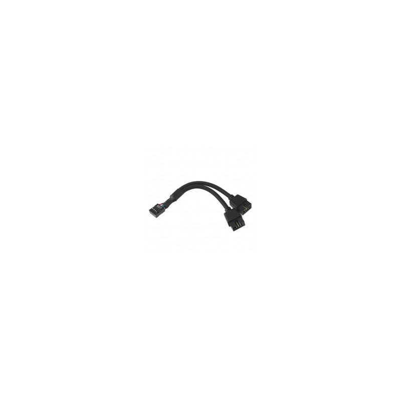 Cable divisor de USB 2.0, 15 cm, Trenzado, Nylon - 650-EN