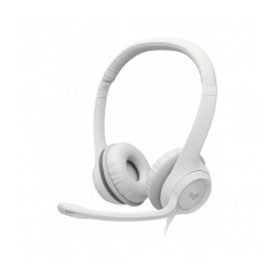 Diadema Logitech H390 Blanca, Alámbrico, USB, PC - 981-001285