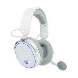 Diadema Gamer GameFactor HSB600 white, inalámbrica, micrófono, triple conectividad, 2.4G, Bluetooth, 3.5mm - HSB600-WH