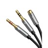 Adaptador UGREEN Cable de Divisor de 2 Clavijas de Auricular/Micrófono Separadas 3.5mm Macho a Mic y Audio 3.5mm Hembra para Aur