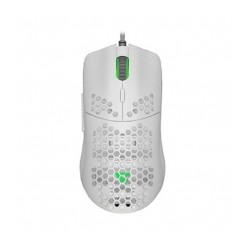 Mouse GameFactor MOG601-WH | Blanco | Ultralight | Alámbrico | RGB | 16,000 DPI | PIXART 3389 | 7 Botones