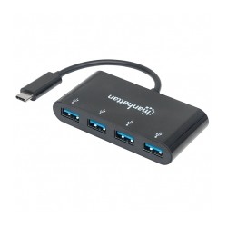 Hub Manhattan USB-C 3.2 Gen 1 con 4 puertos USB-A - 162746