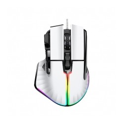 Mouse GameFactor MOG602-WH | Blanco | Alámbrico | RGB | 19,000 DPI | PIXART 3370 | 8 Botones - MOG602-WH