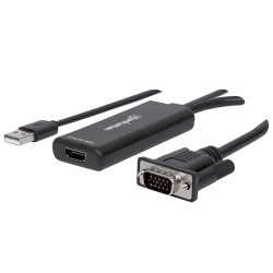 Adaptador de VGA y USB a HDMI Manhattan - 152426