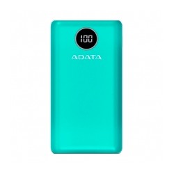 Power Bank Adata P20000QCD Verde, 20000 mAh, Carga rapida, Hasta 3 dispositivos a la vez - AP20000QCD-DGT-CGN