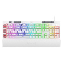 Teclado Gamer de Membrana Redragon Shiva White K512W-RGB-SP, Macros personalizables, Reposa muñecas, Español