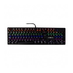 Teclado Mecanico GameFactor KBG400, Retroiluminado, Switch Blue, USB, Negro - KBG400-BL