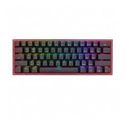 Teclado Gamer Mecánico 60% Redragon Fizz Pro Black, Switches Redragon Red, Inalámbrico, USB 2.4Ghz, Bluetooth 5.0, Iluminación R